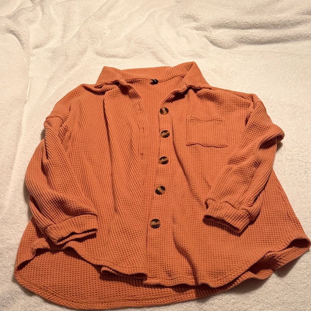 Wet Seal Women's Orange Cardigan Sweater